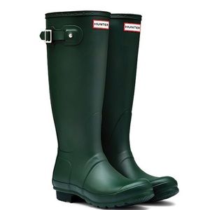 Green tall hunter boots
